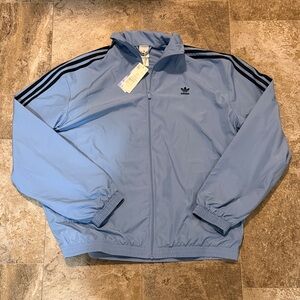 NWT Adidas Wonen's Light Blue Windbreaker | Sz M